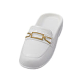 Maxbell 1/6 Scale Figure Flat Mules Shoes Comfortable DIY Casual Uniform Dress Shoes White
