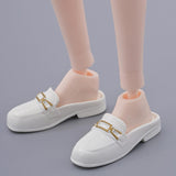 Maxbell 1/6 Scale Figure Flat Mules Shoes Comfortable DIY Casual Uniform Dress Shoes White