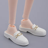 Maxbell 1/6 Scale Figure Flat Mules Shoes Comfortable DIY Casual Uniform Dress Shoes White