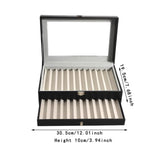 Maxbell Pen Display Box Premium Multipurpose Pen Collection Case for Shop Home Study 24 Grids Black Gray