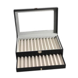 Maxbell Pen Display Box Premium Multipurpose Pen Collection Case for Shop Home Study 24 Grids Black Gray