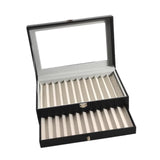 Maxbell Pen Display Box Premium Multipurpose Pen Collection Case for Shop Home Study 24 Grids Black Gray