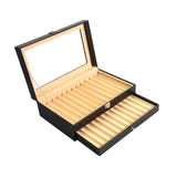 Maxbell Pen Display Box Premium Multipurpose Pen Collection Case for Shop Home Study 24 Grids Black Beige