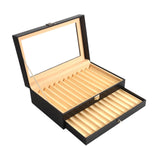 Maxbell Pen Display Box Premium Multipurpose Pen Collection Case for Shop Home Study 24 Grids Black Beige
