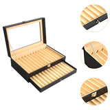 Maxbell Pen Display Box Premium Multipurpose Pen Collection Case for Shop Home Study 24 Grids Black Beige