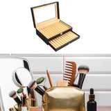 Maxbell Pen Display Box Premium Multipurpose Pen Collection Case for Shop Home Study 24 Grids Black Beige