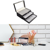 Maxbell Pen Display Box Premium Multipurpose Pen Collection Case for Shop Home Study 36 Grids Black Gray