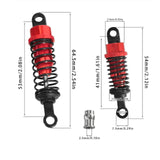 Maxbell 4x Shock Absorbers Metal Replace Parts 55mm 1/12 1/16 Scale for MN98 D90 B16 Red