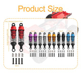 Maxbell 4x Shock Absorbers Metal Replace Parts 55mm 1/12 1/16 Scale for MN98 D90 B16 Black