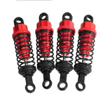 Maxbell 4 Pieces Hydraulic Shock Absorbers for RC Car Dampers Set for MN82 MN168 B14 Red