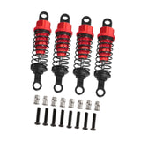 Maxbell 4 Pieces Hydraulic Shock Absorbers for RC Car Dampers Set for MN82 MN168 B14 Red