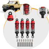 Maxbell 4 Pieces Hydraulic Shock Absorbers for RC Car Dampers Set for MN82 MN168 B14 Red