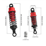 Maxbell 4 Pieces Hydraulic Shock Absorbers for RC Car Dampers Set for MN82 MN168 B14 Red