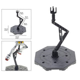 Maxbell Action Figure Base Angle Height Adjustable Self Assembly for 1/100 RG Black
