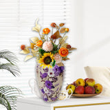 Maxbell 3D Puzzle Flower Vase Flower Arrangements for Office Bedroom Home Decoration purple flowers