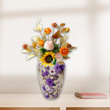 Maxbell 3D Puzzle Flower Vase Flower Arrangements for Office Bedroom Home Decoration purple flowers