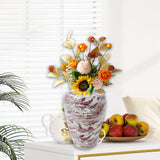 Maxbell 3D Puzzle Flower Vase Flower Arrangements for Office Bedroom Home Decoration leaves