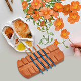 Maxbell Wooden Paint Brush Holder Display Stand for Calligraphy Oil Acrylic Painting