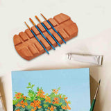 Maxbell Wooden Paint Brush Holder Display Stand for Calligraphy Oil Acrylic Painting
