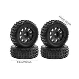Maxbell 4 Pieces 1/18 RC Car Wheels and Tires Easy to Install Sturdy Direct Replaces Black