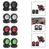 Maxbell 4 Pieces 1/18 RC Car Wheels and Tires Easy to Install Sturdy Direct Replaces Black