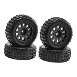 Maxbell 4 Pieces 1/18 RC Car Wheels and Tires Easy to Install Sturdy Direct Replaces Black