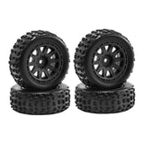 Maxbell 4 Pieces 1/18 RC Car Wheels and Tires Easy to Install Sturdy Direct Replaces Black