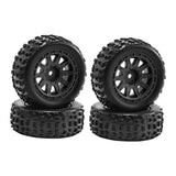 Maxbell 4 Pieces 1/18 RC Car Wheels and Tires Easy to Install Sturdy Direct Replaces Black