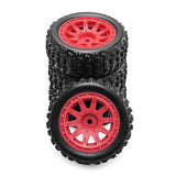 Maxbell 4 Pieces 1/18 RC Car Wheels and Tires Easy to Install Sturdy Direct Replaces Red