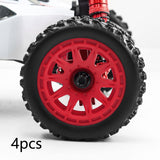 Maxbell 4 Pieces 1/18 RC Car Wheels and Tires Easy to Install Sturdy Direct Replaces Red
