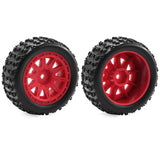 Maxbell 4 Pieces 1/18 RC Car Wheels and Tires Easy to Install Sturdy Direct Replaces Red