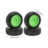 Maxbell 4 Pieces 1/18 RC Car Wheels and Tires Easy to Install Sturdy Direct Replaces Green