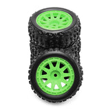 Maxbell 4 Pieces 1/18 RC Car Wheels and Tires Easy to Install Sturdy Direct Replaces Green