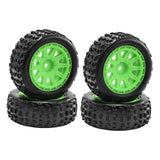 Maxbell 4 Pieces 1/18 RC Car Wheels and Tires Easy to Install Sturdy Direct Replaces Green