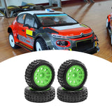 Maxbell 4 Pieces 1/18 RC Car Wheels and Tires Easy to Install Sturdy Direct Replaces Green