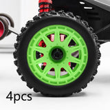 Maxbell 4 Pieces 1/18 RC Car Wheels and Tires Easy to Install Sturdy Direct Replaces Green