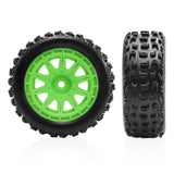 Maxbell 4 Pieces 1/18 RC Car Wheels and Tires Easy to Install Sturdy Direct Replaces Green