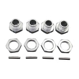 Maxbell 4 Pieces RC Hex Hubs RC Crawler 17mm Spare Parts Accessory Wheel Hex Adapter Argent