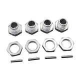 Maxbell 4 Pieces RC Hex Hubs RC Crawler 17mm Spare Parts Accessory Wheel Hex Adapter Argent