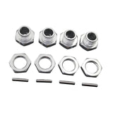Maxbell 4 Pieces RC Hex Hubs RC Crawler 17mm Spare Parts Accessory Wheel Hex Adapter Argent