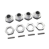 Maxbell 4 Pieces RC Hex Hubs RC Crawler 17mm Spare Parts Accessory Wheel Hex Adapter Argent