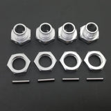 Maxbell 4 Pieces RC Hex Hubs RC Crawler 17mm Spare Parts Accessory Wheel Hex Adapter Argent