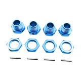 Maxbell 4 Pieces RC Hex Hubs RC Crawler 17mm Spare Parts Accessory Wheel Hex Adapter Blue