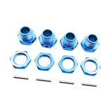 Maxbell 4 Pieces RC Hex Hubs RC Crawler 17mm Spare Parts Accessory Wheel Hex Adapter Blue