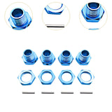 Maxbell 4 Pieces RC Hex Hubs RC Crawler 17mm Spare Parts Accessory Wheel Hex Adapter Blue