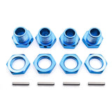 Maxbell 4 Pieces RC Hex Hubs RC Crawler 17mm Spare Parts Accessory Wheel Hex Adapter Blue