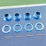 Maxbell 4 Pieces RC Hex Hubs RC Crawler 17mm Spare Parts Accessory Wheel Hex Adapter Blue