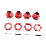 Maxbell 4 Pieces RC Hex Hubs RC Crawler 17mm Spare Parts Accessory Wheel Hex Adapter Red