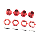 Maxbell 4 Pieces RC Hex Hubs RC Crawler 17mm Spare Parts Accessory Wheel Hex Adapter Red