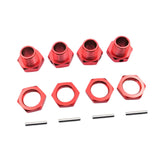 Maxbell 4 Pieces RC Hex Hubs RC Crawler 17mm Spare Parts Accessory Wheel Hex Adapter Red